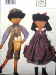 4117 BUTTERICK 32'' TALL CHILD DOLLS, SOCKS, CAP, BAG, CLOTHING PATTERN